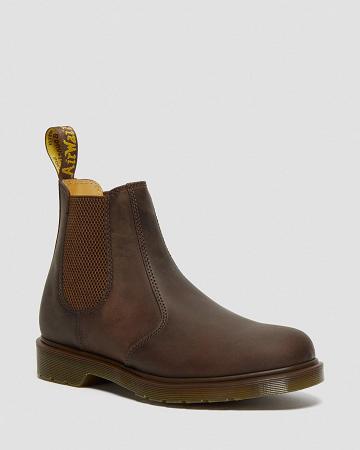 Brown Men's Dr Martens 2976 Crazy Horse Leather Chelsea Boots | CA 481MQZ